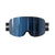 Front view of tripoint 101 ski goggles with black frame & blue multi lens