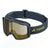 Angled view of tripoint 102 snow sport goggles with blue frame & gold multi lens