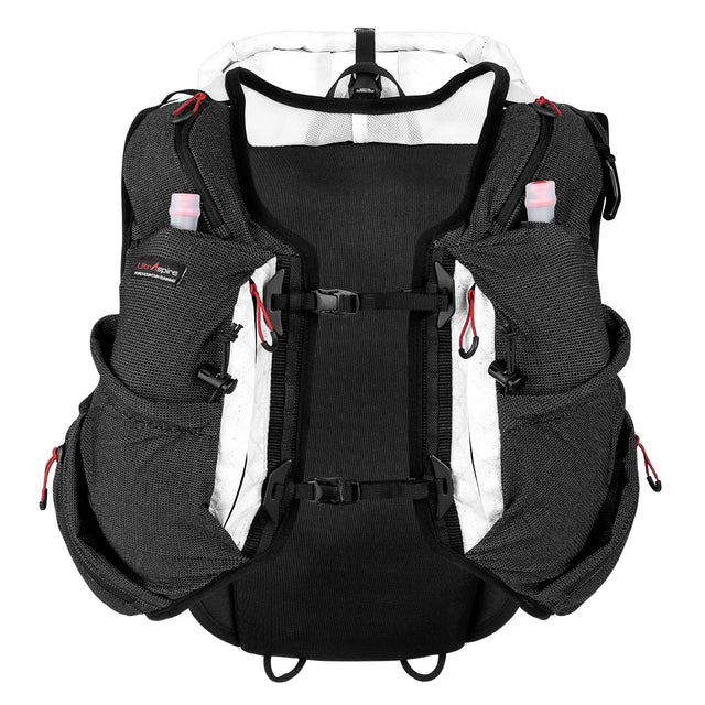 Front view of UltrAspire Purist running pack with bottles