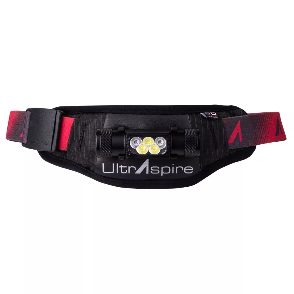 Front view of the UltrAspire Lumen 850 Duo waist light