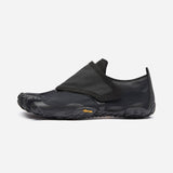 Side view of men's black Vibram  Trailope toe shoe