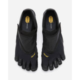 Top view of men's black Vibram Trailope toe shoes