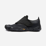 Side view of women's black Vibram Trailope toe shoe