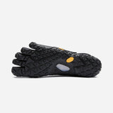 Sole of women's black Vibram Trailope toe shoe