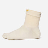 Ivory vibram five-toe mini crew sock