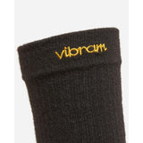 Black vibram five-toe crew sock cuff vibram embroidery