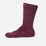 Maroon five-toe crew sock