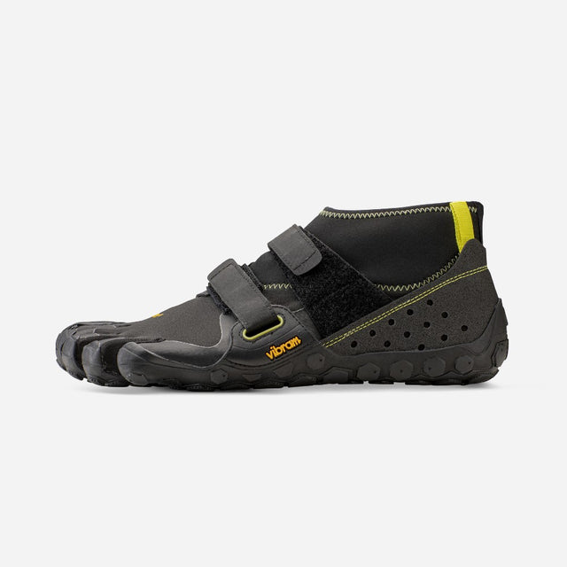 Side view of Vibram Fivefingers Scramkey toe shoe in black