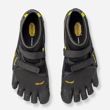 Top view of Vibram Fivefingers Scramkey toe shoes in black