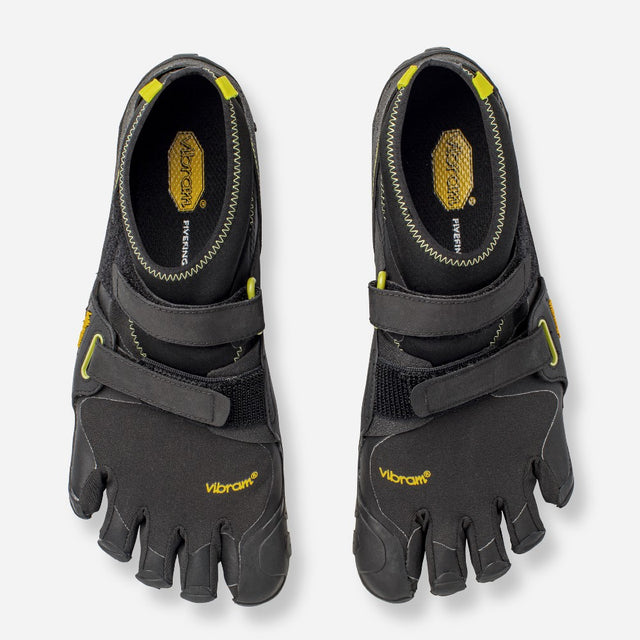 Top view of Vibram Fivefingers Scramkey toe shoes in black