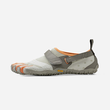 Side view of Vibram Fivefingers V-Aqua shoe in grey/orange colour