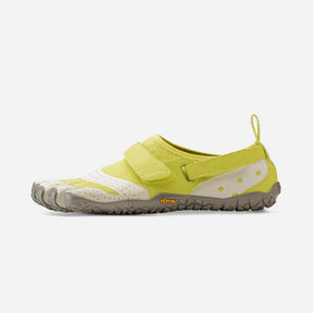 Side view of Vibram Fivefingers V-Aqua toe shoe in Lime