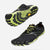 Angled pair view of men's Vibram FiveFinger V-Run shoes in black/yellow