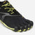 Detail view of men's Vibram FiveFinger V-Run shoe in black/yellow