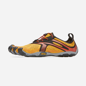 Side view of men's Vibram FiveFinger V-Run shoe in golden/yellow/black