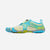 Side view of women's Vibram FiveFingers V-Run shoe in lime/blue