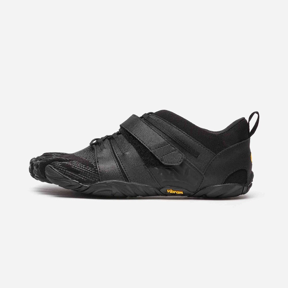 Side view of Vibram Fivefingers V-Train 2.0 toe shoe in Black
