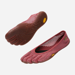 Angled pair view of women's Vibram Vi-B ECO shoes in burgundy