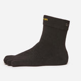 Black vibram five-toe mini crew sock