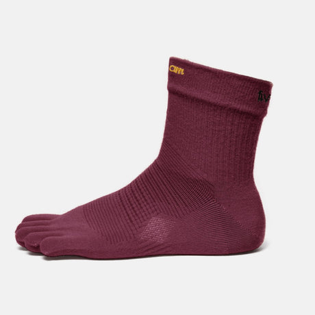 Maroon vibram five-toe mini crew sock