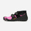 Side view of fuchsia/black Vibram Fivefingers Scramkey toe shoe