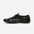 Side view of men's black Vibram Spidrwalk toe shoe
