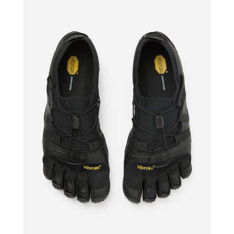 Top view of men's black Vibram Spidrwalk toe shoes