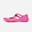 Side view of women's pink Vibram V-Soul toe shoe
