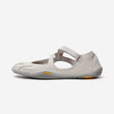 Side view of women's silver Vibram V-Soul toe shoe