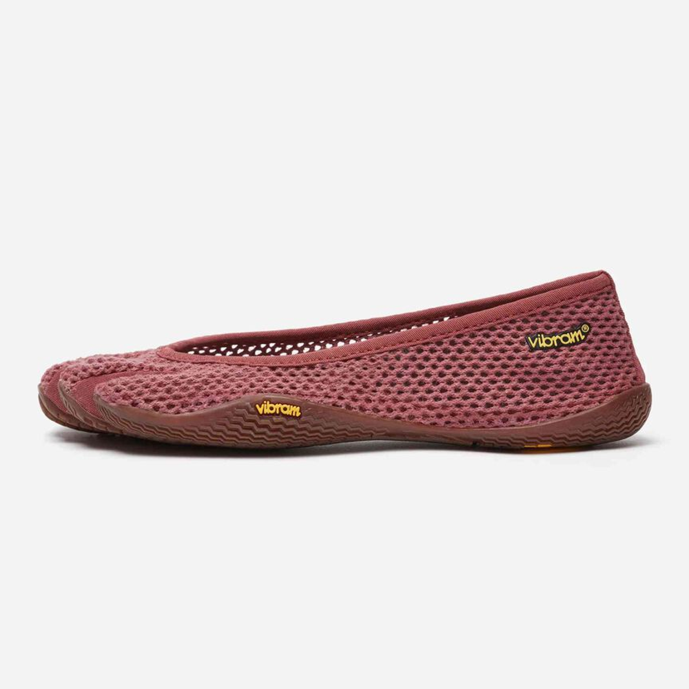 Side view of women's Vibram Vi-B ECO shoes in burgundy