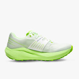 Inner side view of white/lime VJ Shoes FZN Aerofly road-to-trail running shoe