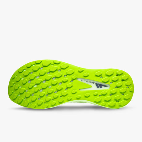 Sole of white/lime VJ Shoes FZN Aerofly road-to-trail running shoe