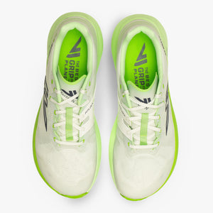 Top view white/lime VJ Shoes FZN Aerofly road-to-trail running shoes