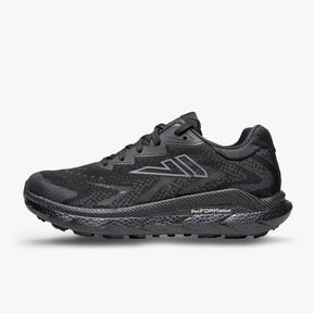 Side view of VJ Shoes Flow trail running shoe in black