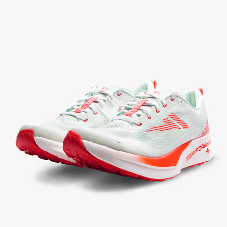 Pair of white/orange VJ Shoes FZN Tempo running shoes
