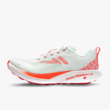Side view of white/orange VJ Shoes FZN Tempo running shoe