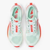 Top view of white/orange VJ Shoes FZN Tempo running shoes