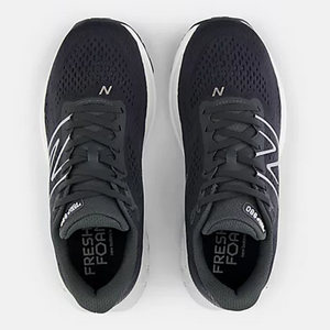 Top view of women's New Balance Fresh Foam X running shoes in phantom black
