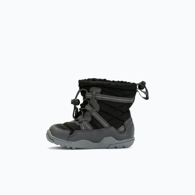 Inner side view of kids' black Xero Shoes Alpine boot