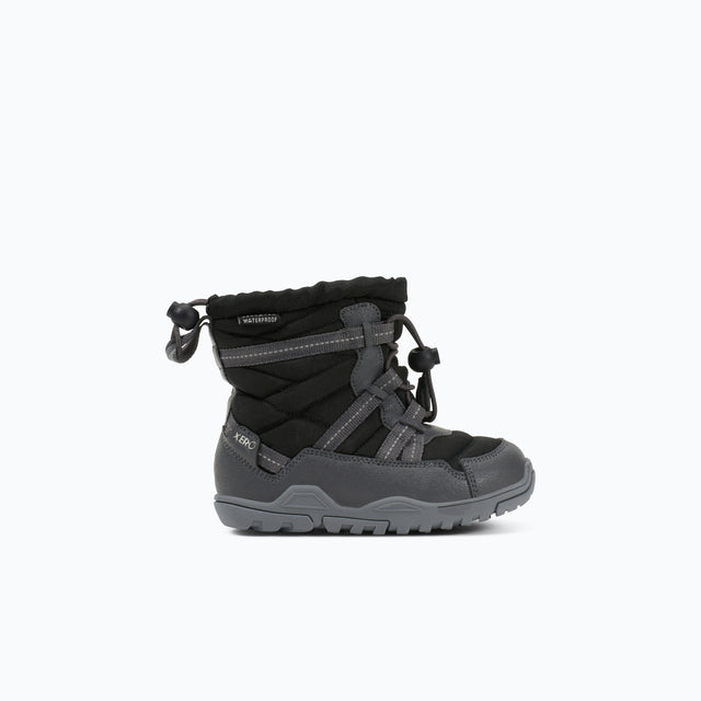 Side view of kids' black Xero Shoes Alpine boot
