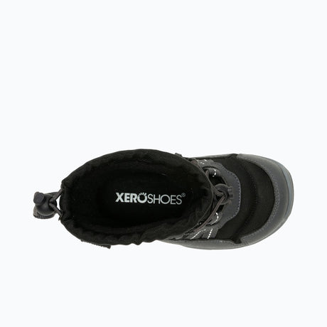 Top view of kids' black Xero Shoes Alpine boot