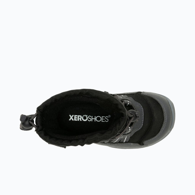 Top view of kids' black Xero Shoes Alpine boot
