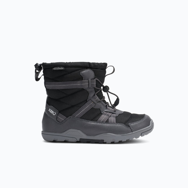 Side view of youth's black Xero Shoes Alpine boot