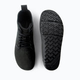 Top/sole view of women's black Xero Shoes Breckenridge lace-up boots