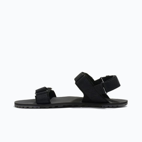 Inner side view of men's black Xero Shoes D-Trail minimalist sandal