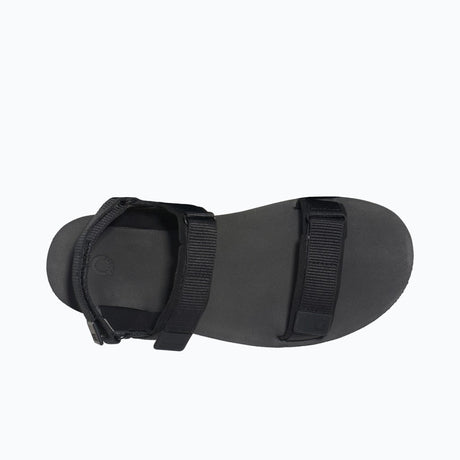 Top view of men's black Xero Shoes D-Trail minimalist sandal