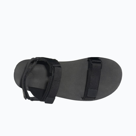 Top view of women's black Xero Shoes D-Trail minimalist sandal
