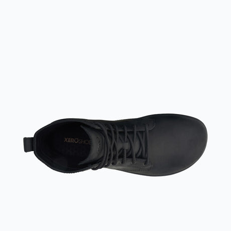 Top view of men's black Xero Shoes Denver II lace-up boot