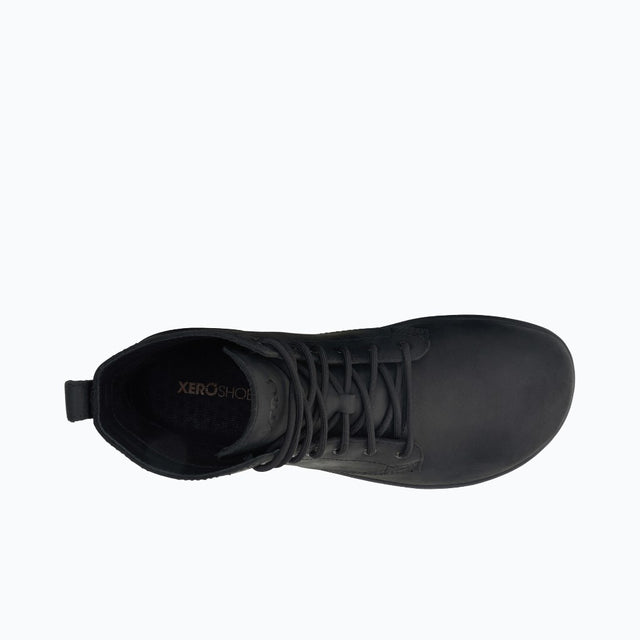 Top view of men's black Xero Shoes Denver II lace-up boot