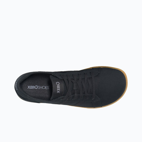 Top view of men's black/gum Xero Shoes Dillon canvas shoe